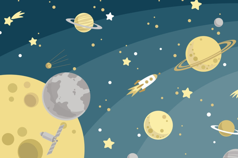 Fototapeta Wszechświat KSIĘŻYC Gwiazdy 3D 90x60cm
