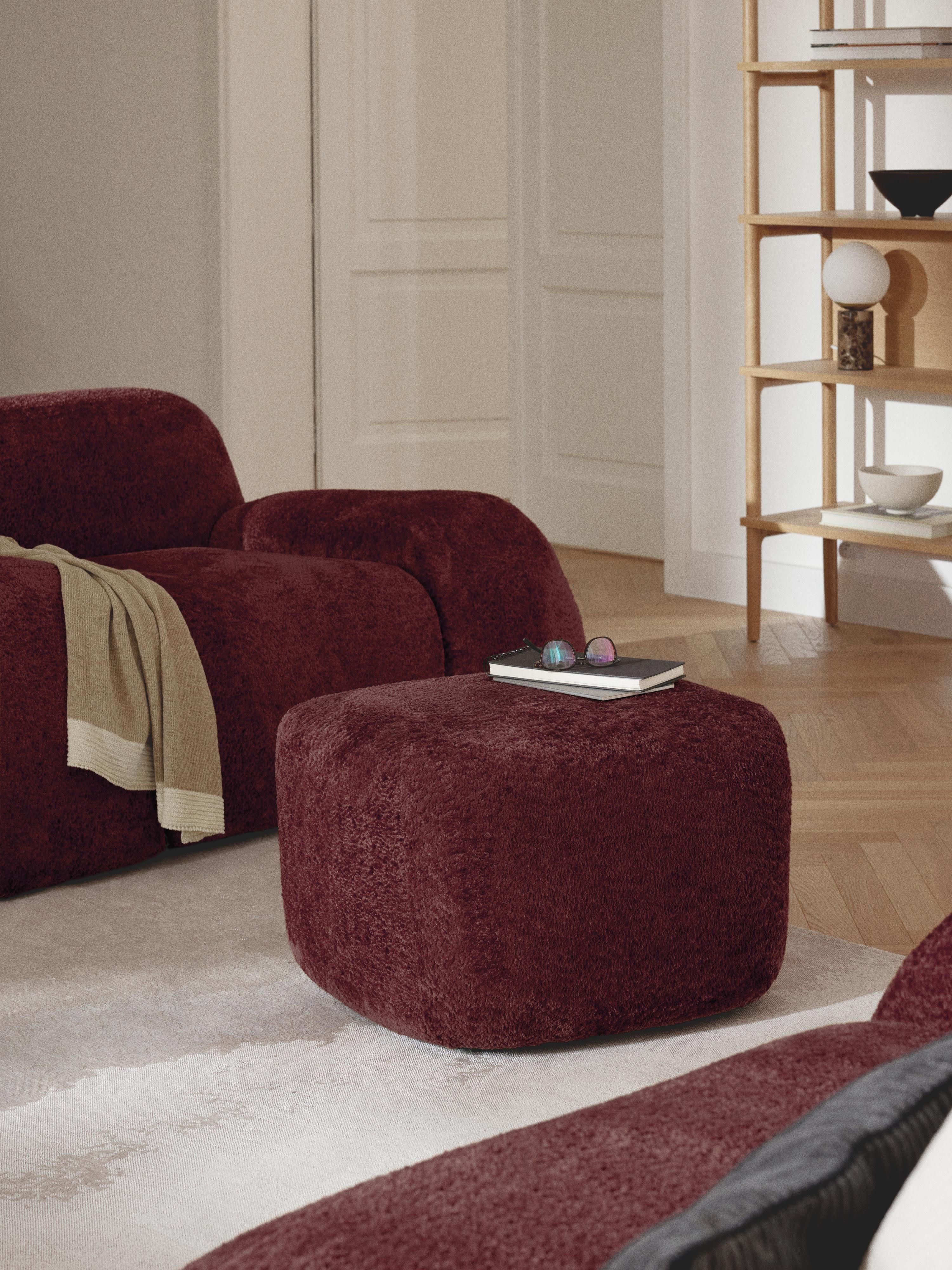 Sofa-Hocker Wolke aus Teddy-Bouclé