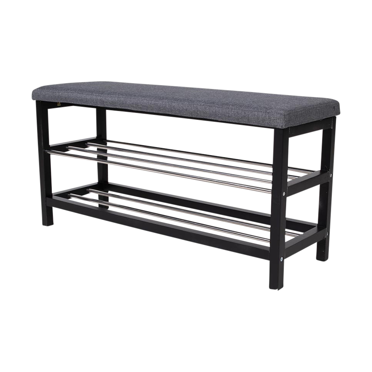 Artichok Norah Houten Schoenenrek met Bankje - Zwart   Grijs