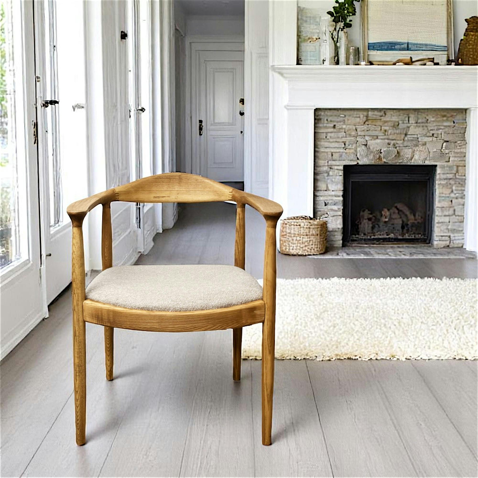 Chaise design en bouclette sable PALERME