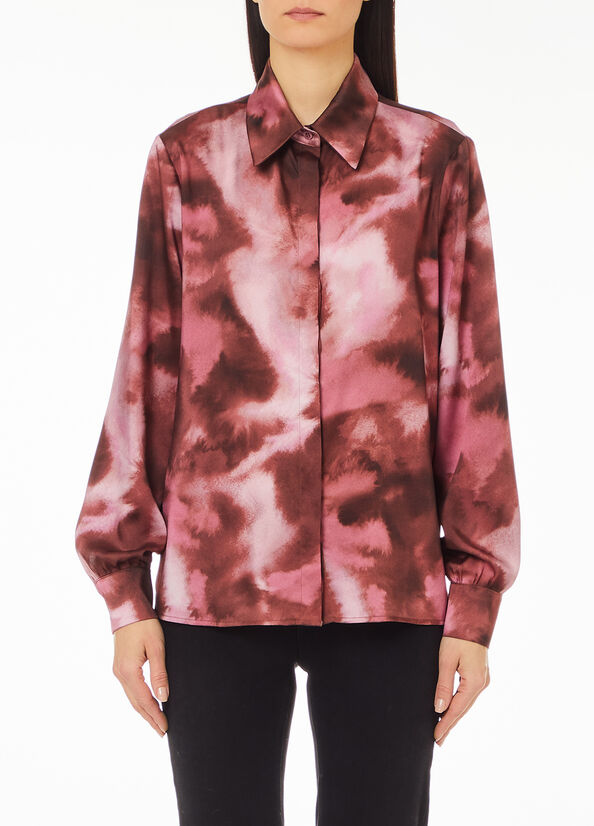Camicia in raso stampato
