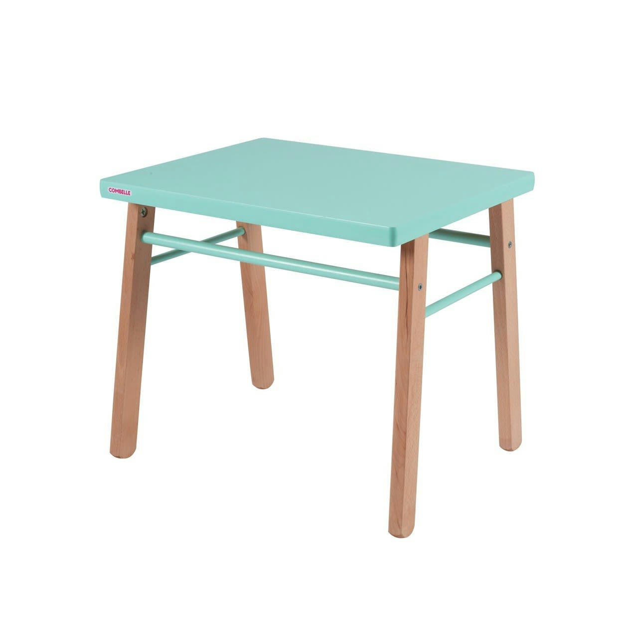 GABRIEL - Bureau enfant en bois coloris naturel et vert menthe 50x43x40cm