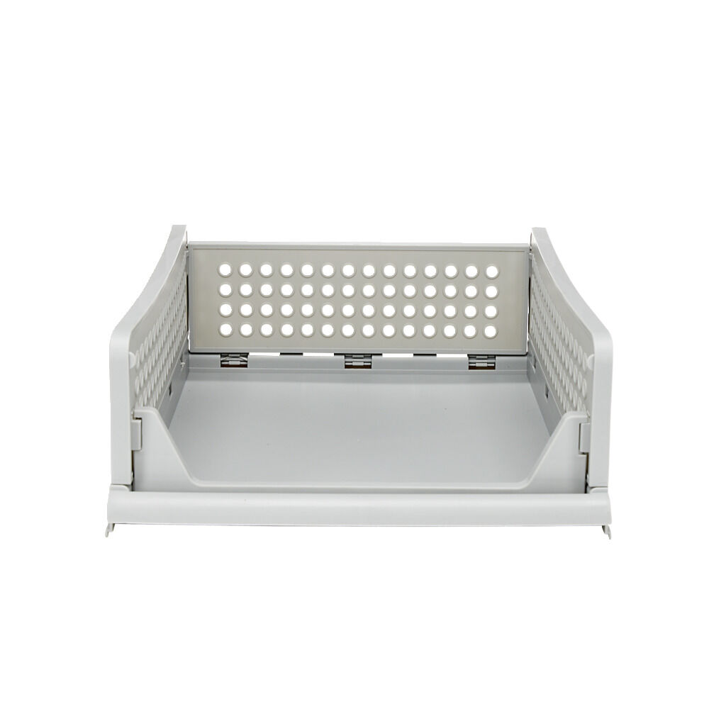 Tiroir de rangement superposable pliant gris 43x33,5x14cm Taille S