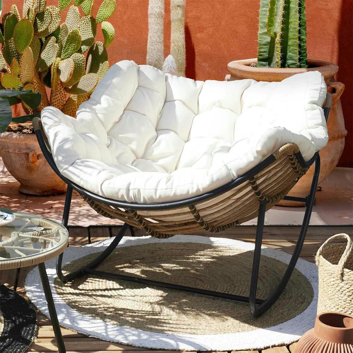 - Fauteuil de jardin à bascule avec coussin tulum