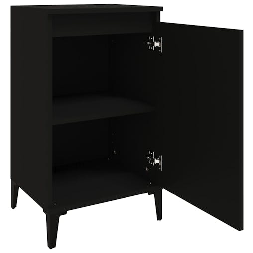 NNEVL Bedside Cabinet Black 40x35x70 cm Engineered Wood