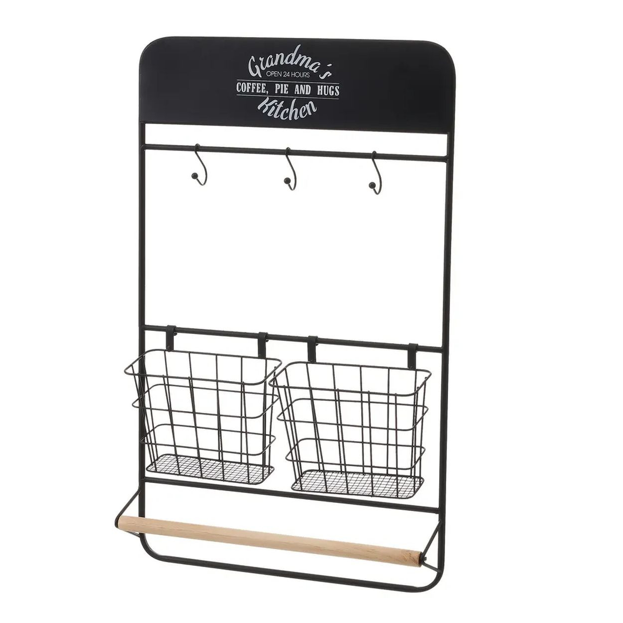 Organizer ścienny kuchenny Loft 61 cm z haczykami
