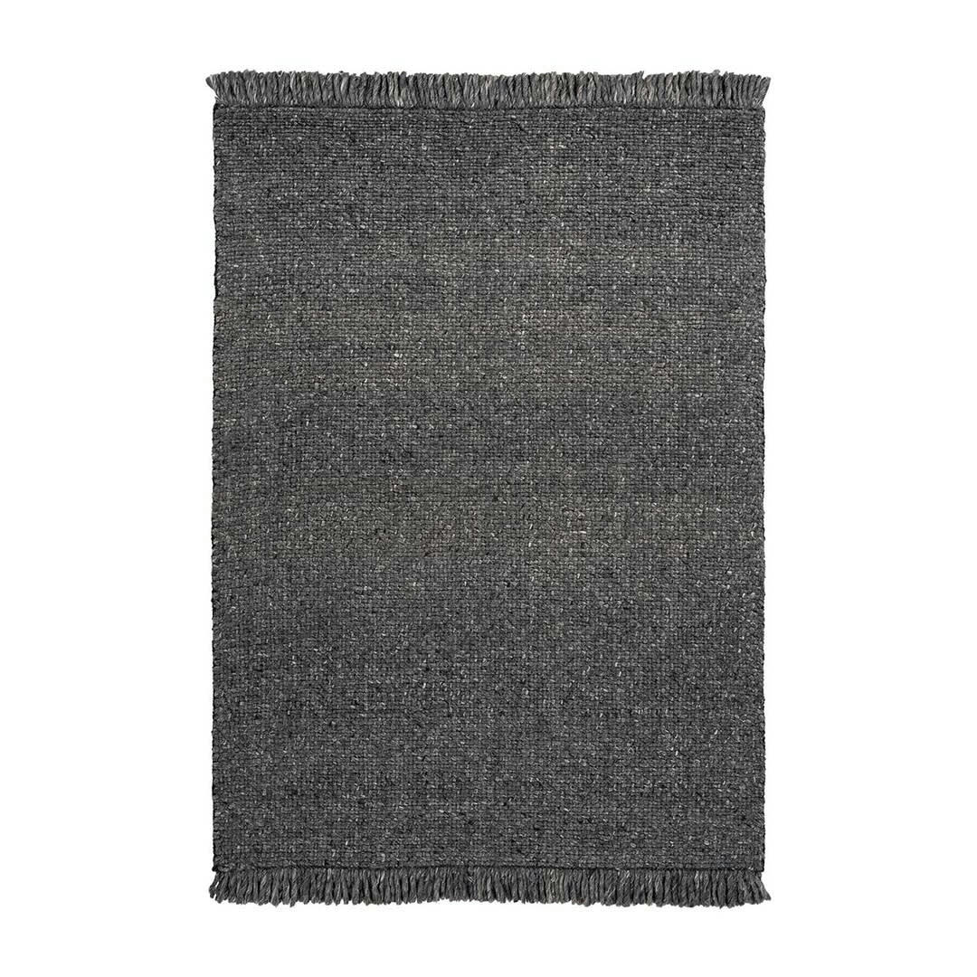 TANGURO - Tapis uni naturel en laine anthracite 200x290