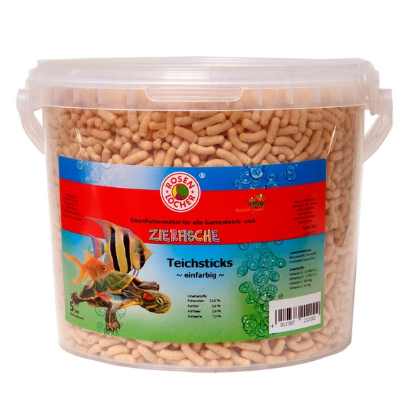 Fischfutter, TEICHFISCHFUTTERSTICKS GELB 5 L IM KLARSICHT-EIMER
