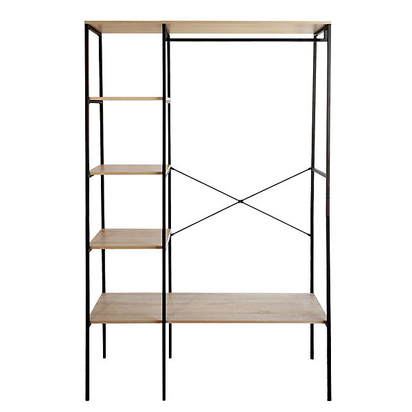 étagère de rangement style industriel Napari 4 cases bois et métal H. 190 x L. 116,4 cm