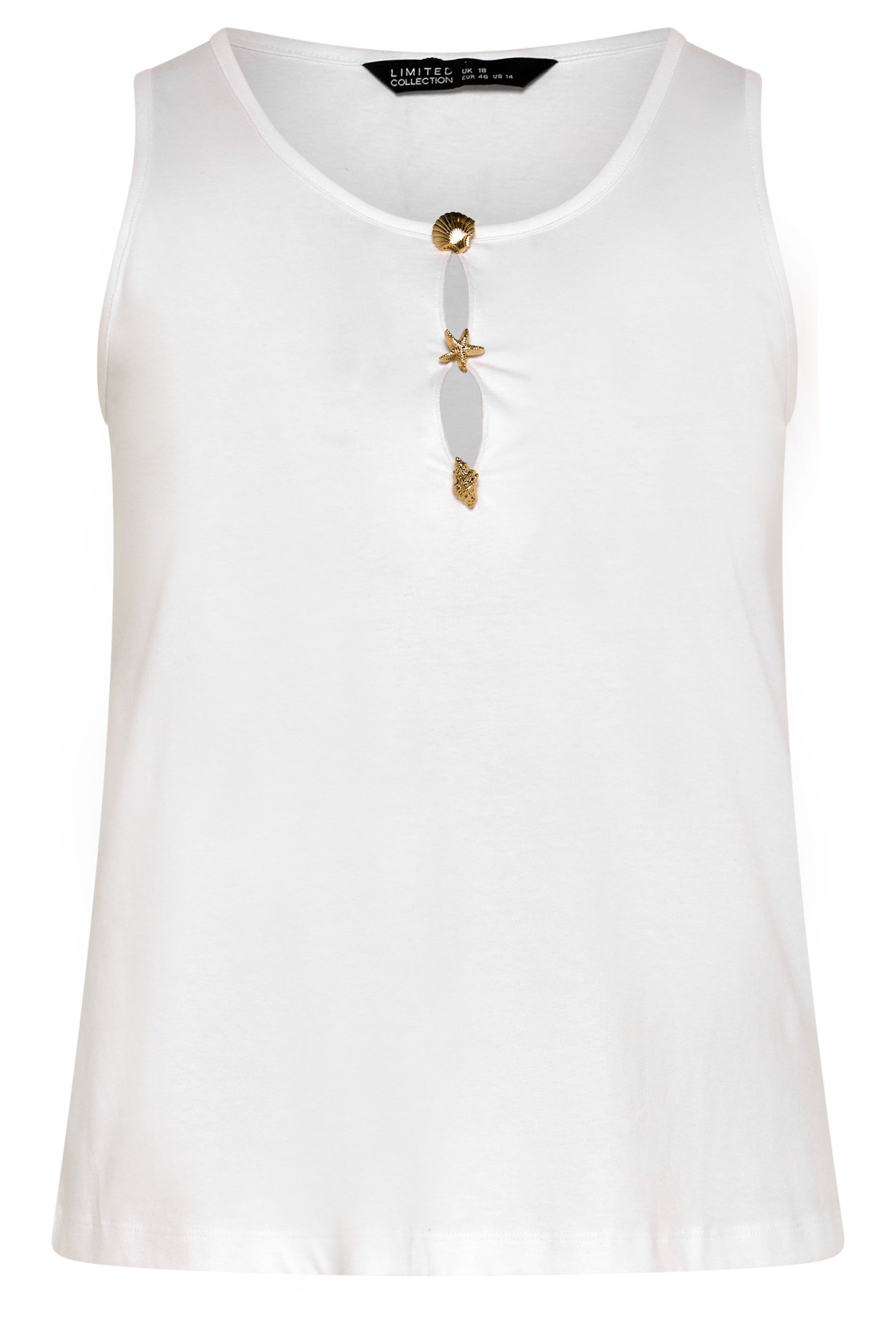 Yours Shell Button Vest Top