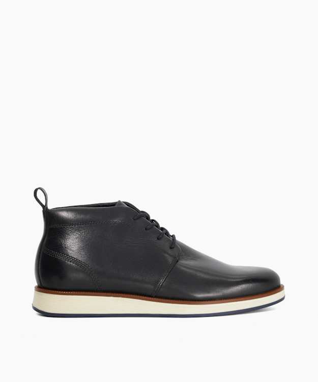 Smoky Black - Casual Leather Lace-Ups