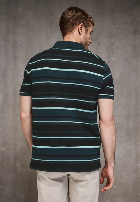 Strickstruktur Poloshirt