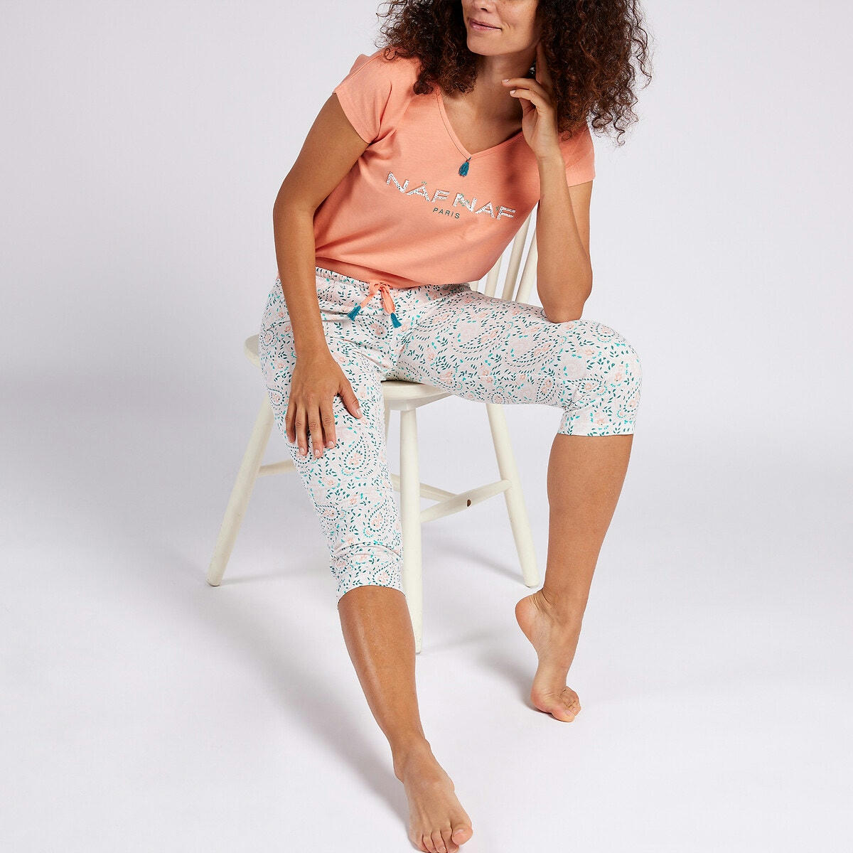Pyjama corsaire en coton Jasmin