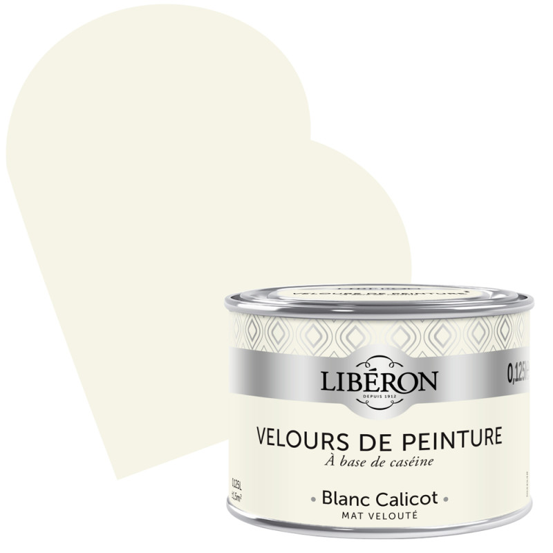 Peinture Velours de Peinture blanc calicot mate 0,125 L LIBERON