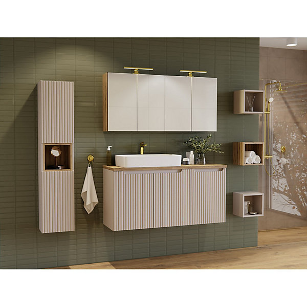 Meuble sous vasque VANO 80 cm2 portesMarron congo matL80 x P39 x H57 cmMeuble suspendu