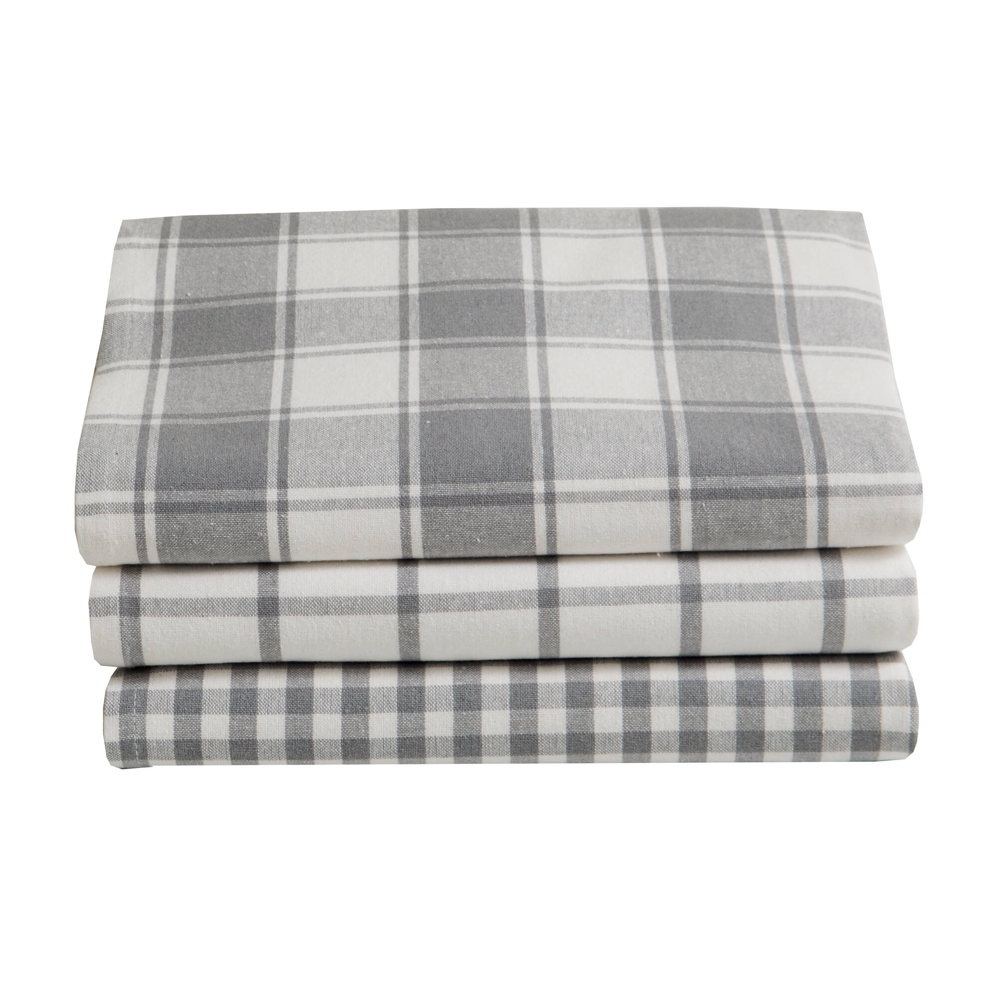 Torchon carreaux coton tissé teint - lot de 3