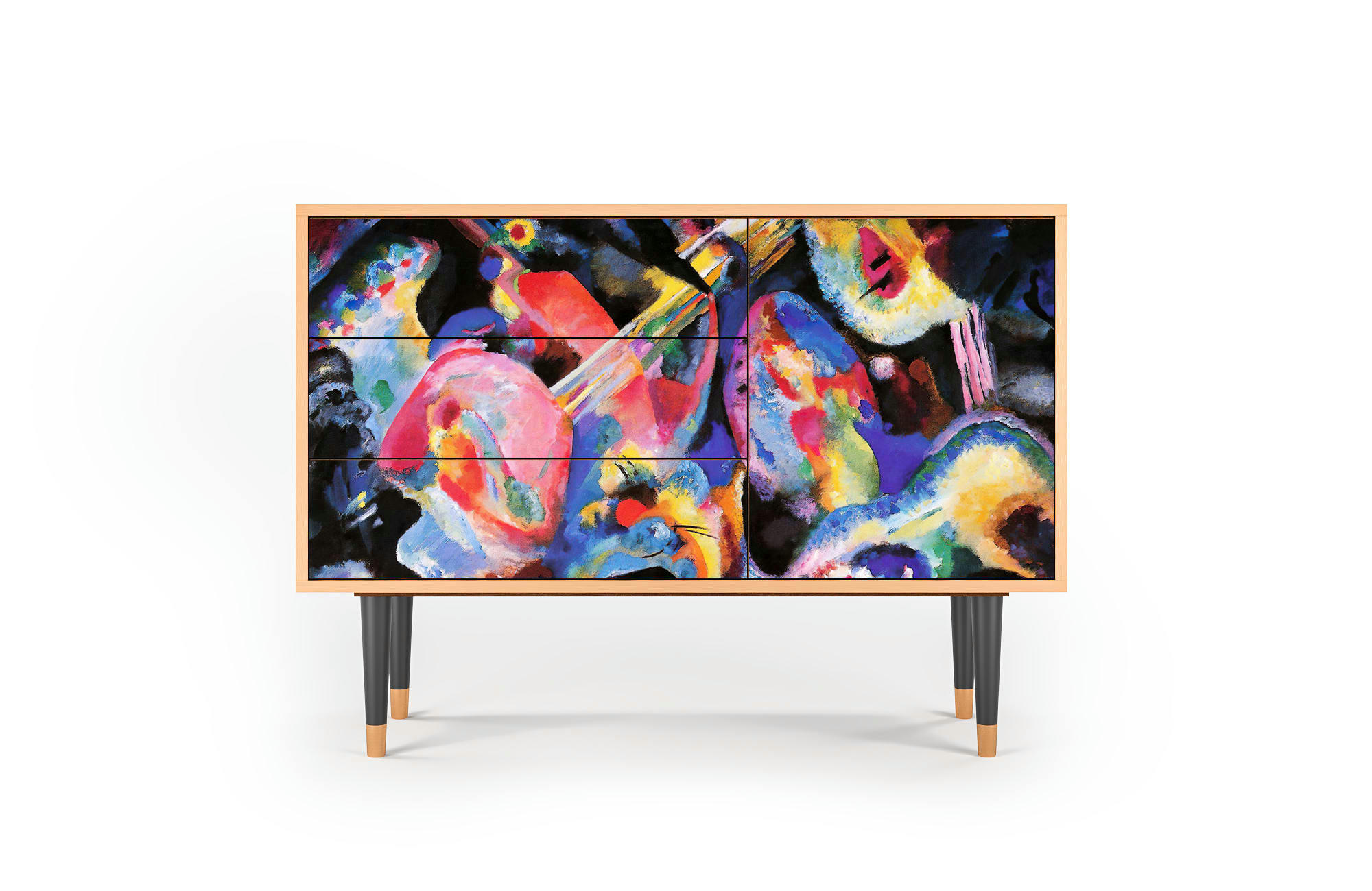 KANDINSKY - Buffet  multicolore 3 tiroirs et 1 porte L 115 cm