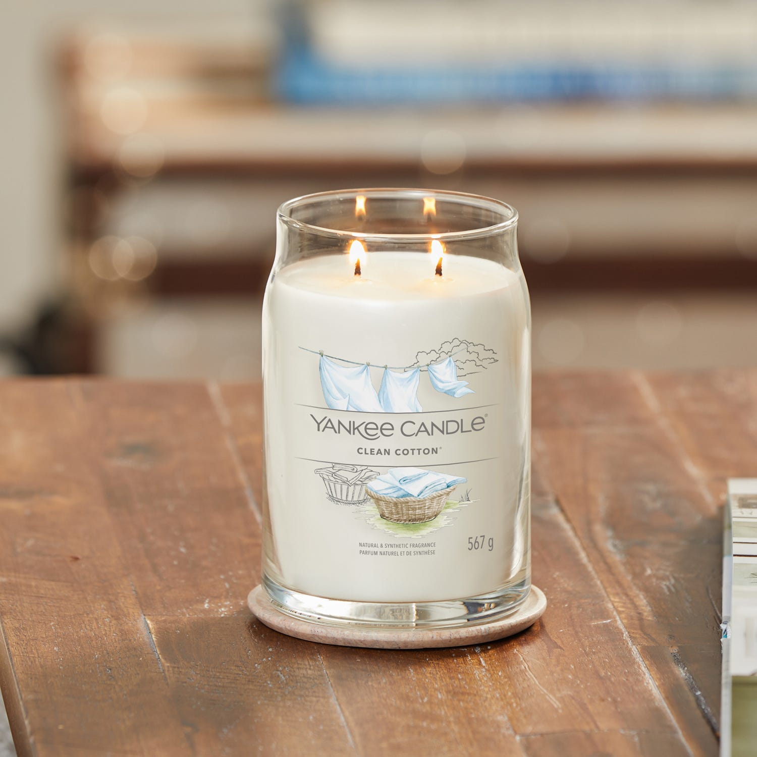 Clean Cotton, candela in giara grande Yankee Candle