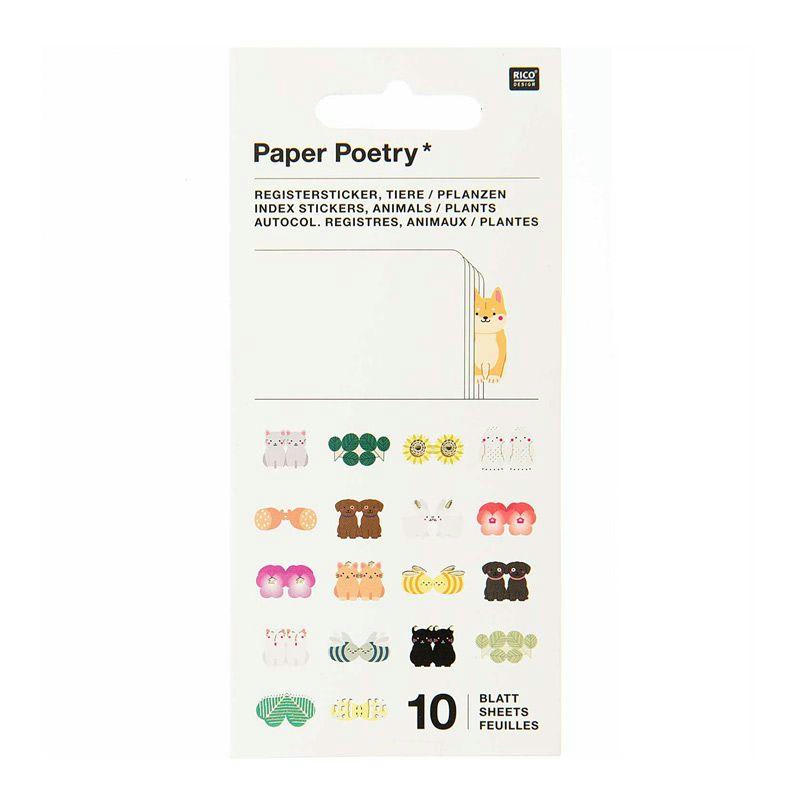 ANIMAUX - 10 feuilles d'autocollants registre animaux