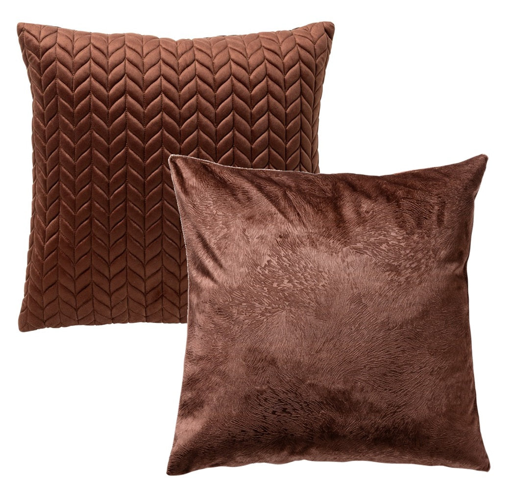 Dutch Decor set sierkussens - Melina en Elah - Donkerbruin