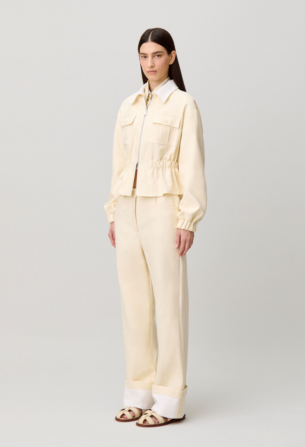Blouson coton col chemise