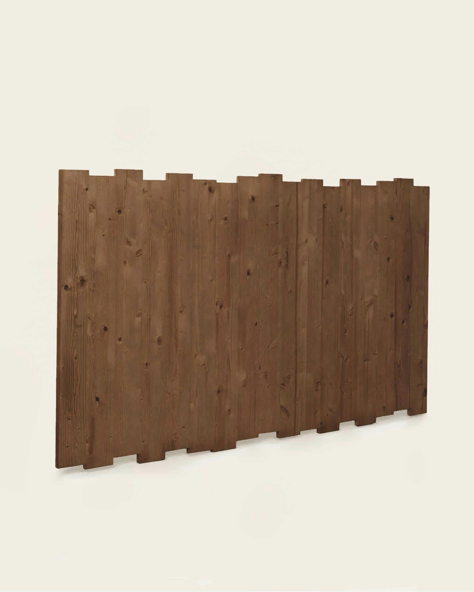 DAKARI - Tête de lit en bois d’épicéa massif en couleur marron pour lit 135 cm