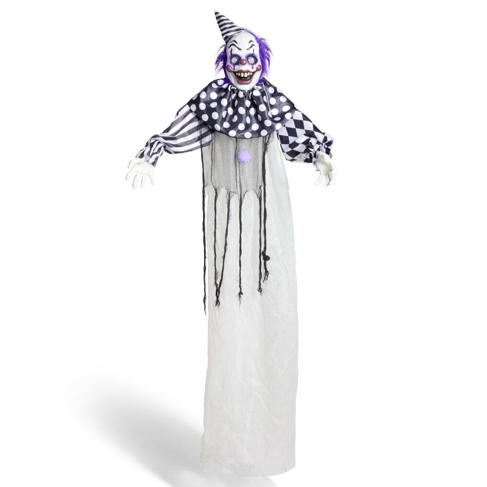 Décoration Halloween clown suspendu sonore et animé H180cm