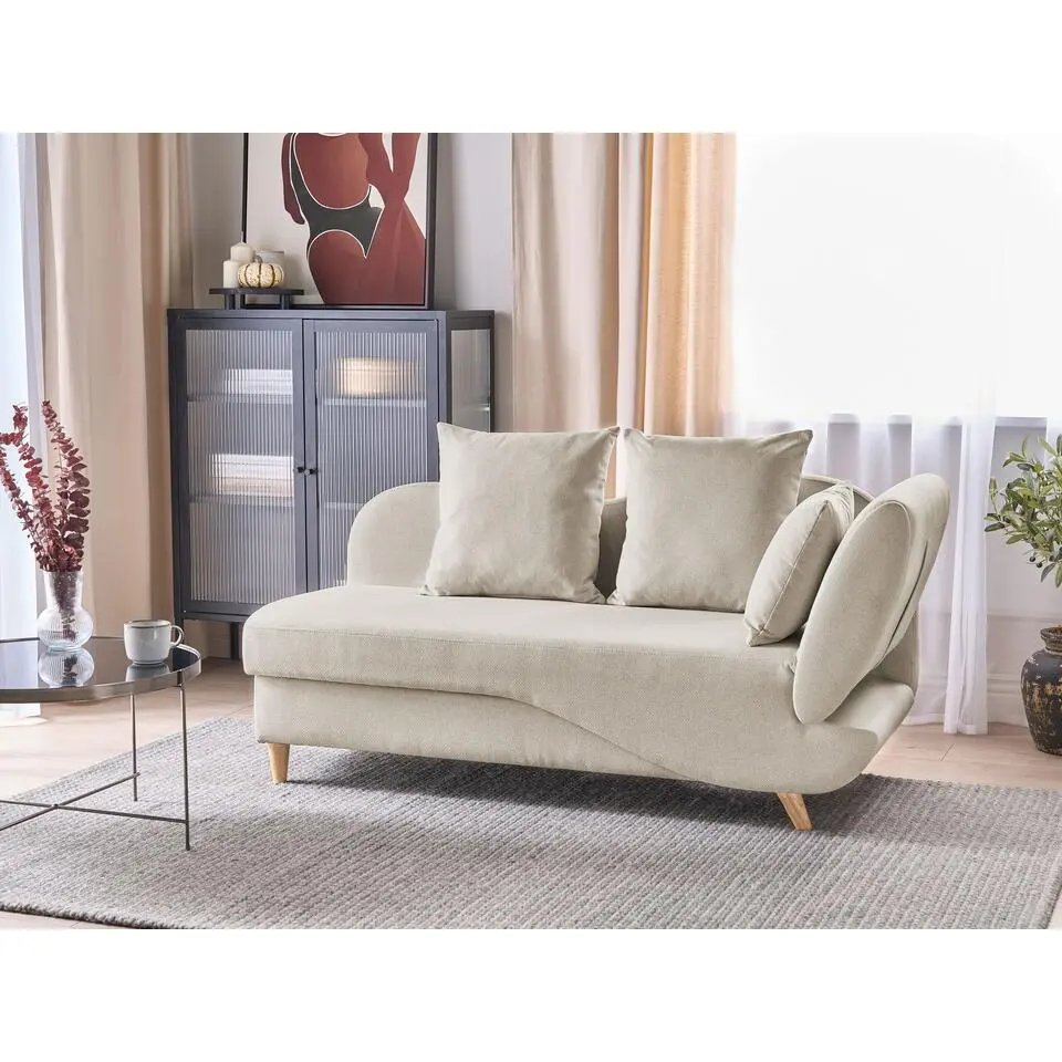 MERI II - Chaise longue - Beige - Rechterzijde - Fluweel