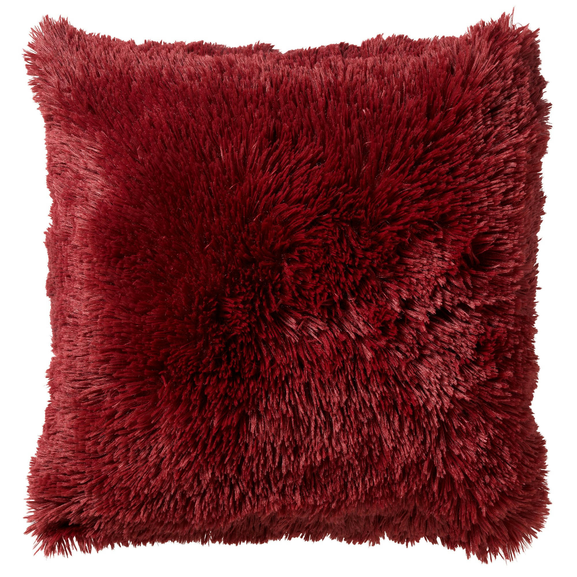 FLUFFY - Coussin - rouge fausse fourrure 45x45 cm uni