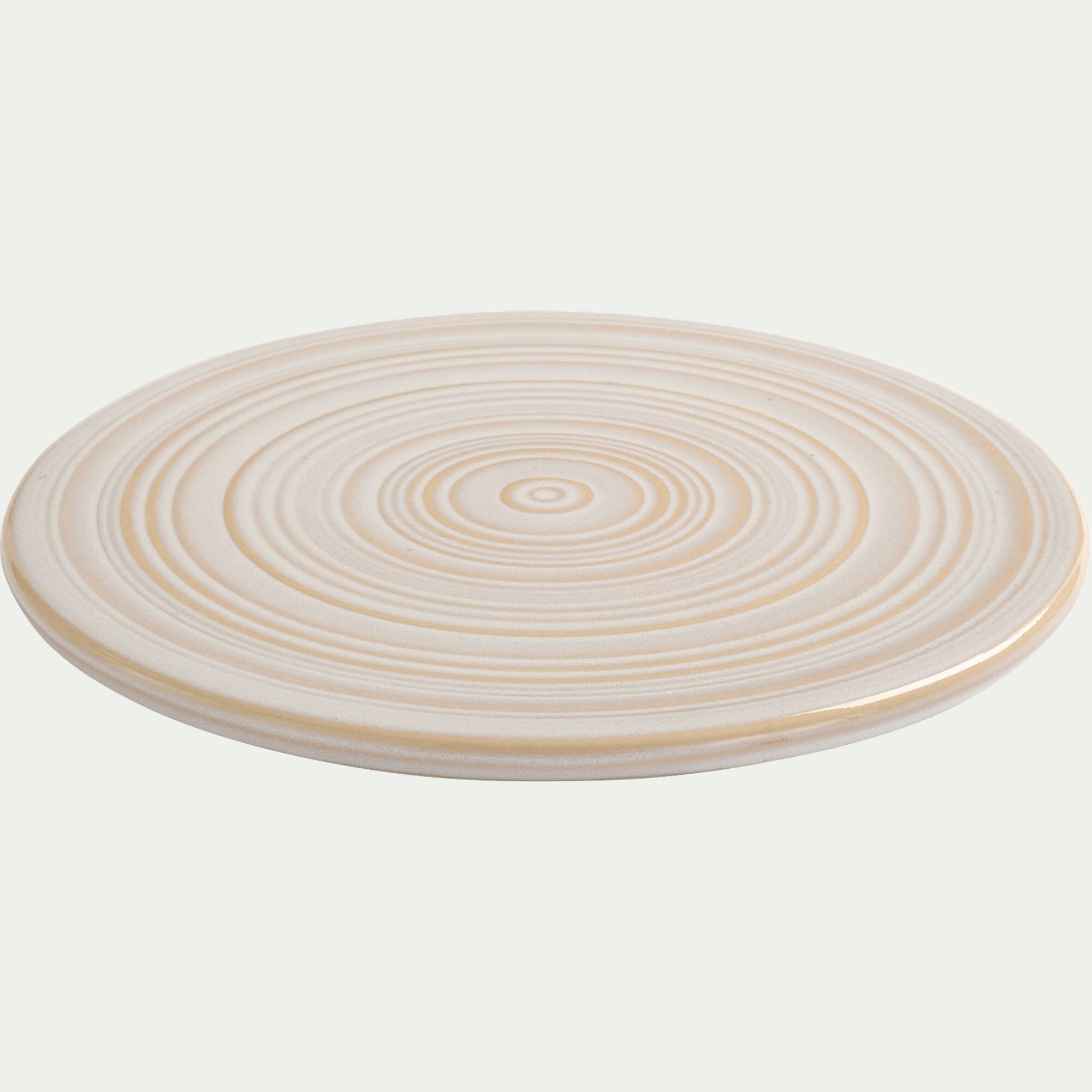 SPIRAL - Dessous de plat en grès D21cm - blanc