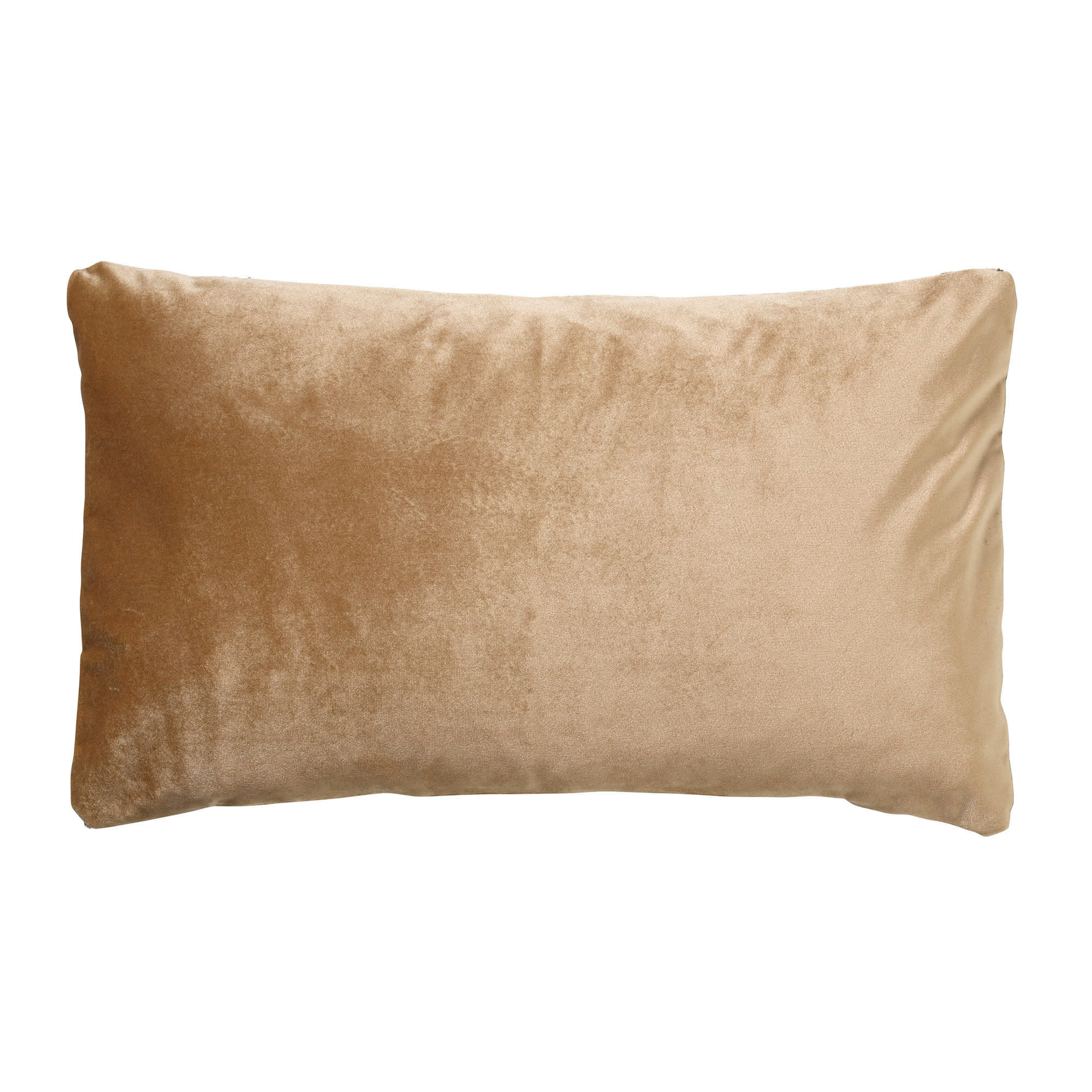 - Coussin beige en velours 30x50 cm avec imprimé animalier