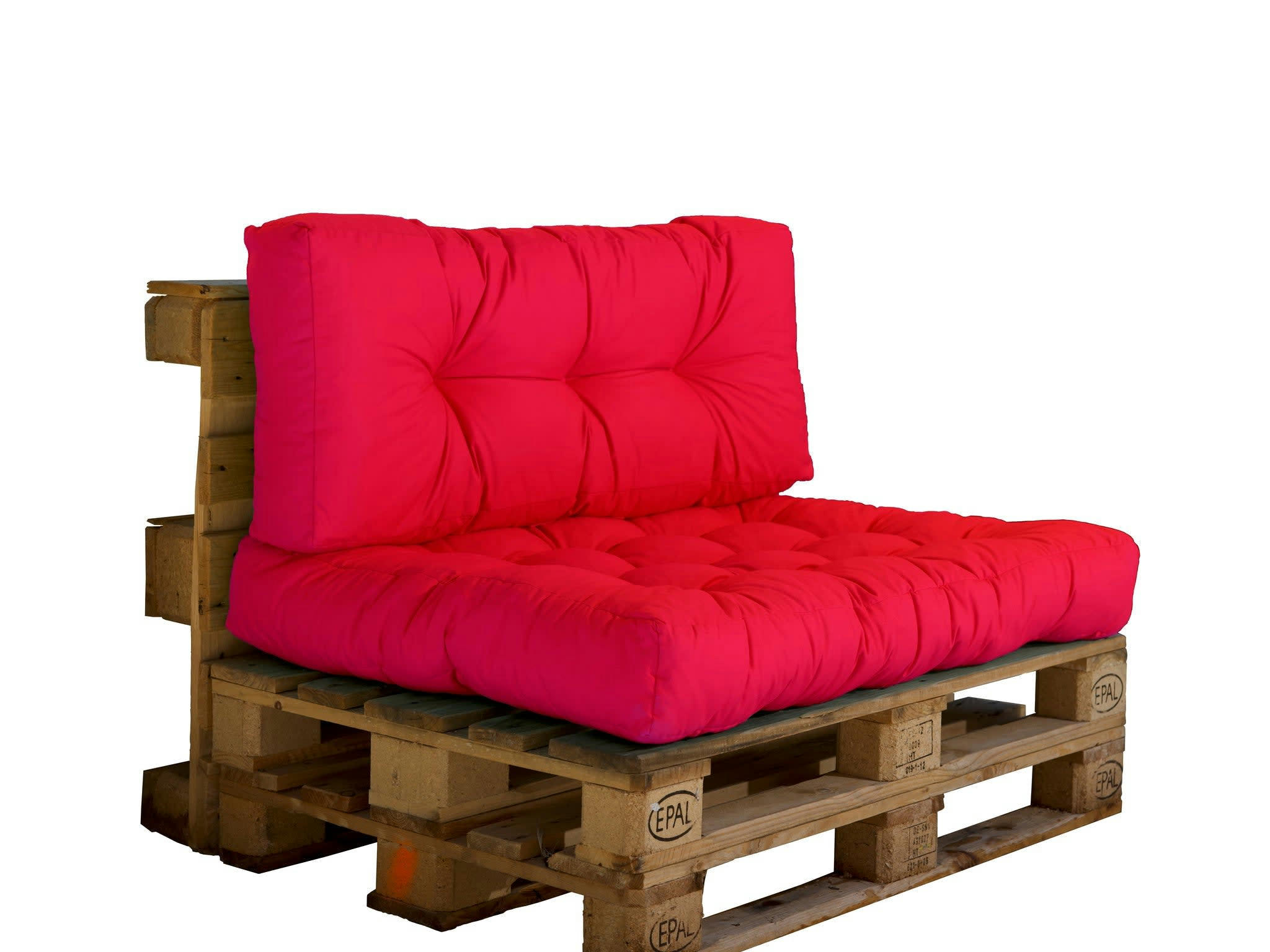 - Coussins matelas pour palette 120X80X20 en polyester  rouge piment