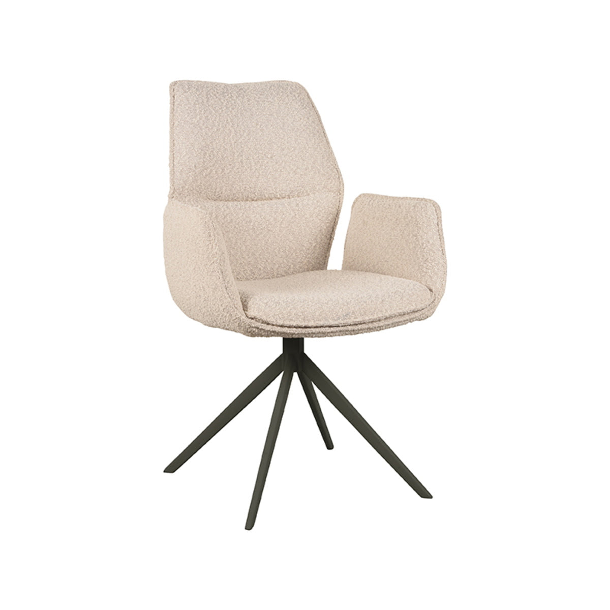 LABEL51 Eetkamerstoel Mellow - Naturel/Zwart - Zithoogte 50cm