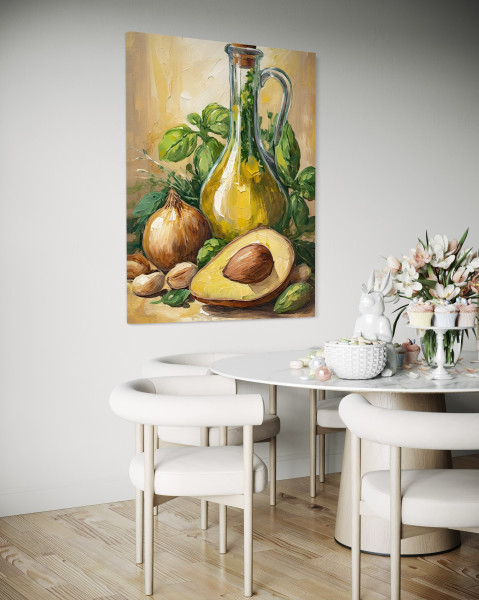 Feeby Obraz na płótnie, Awokado Oliwa z oliwek Cebula Żywność 40x60