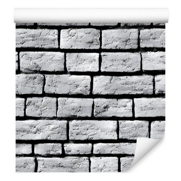 Tapeta Szara Cegła Mur Efekt 3D