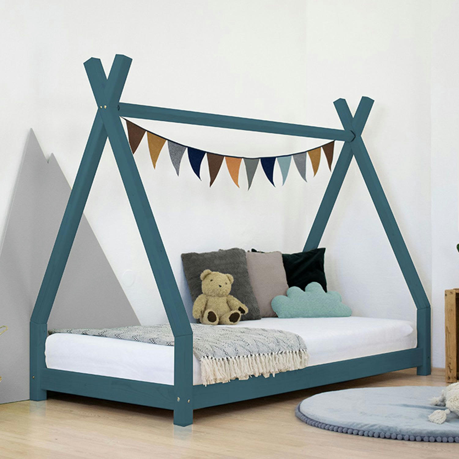 - Lit tipi enfant NAKANA 90 x 200 vert pétrole