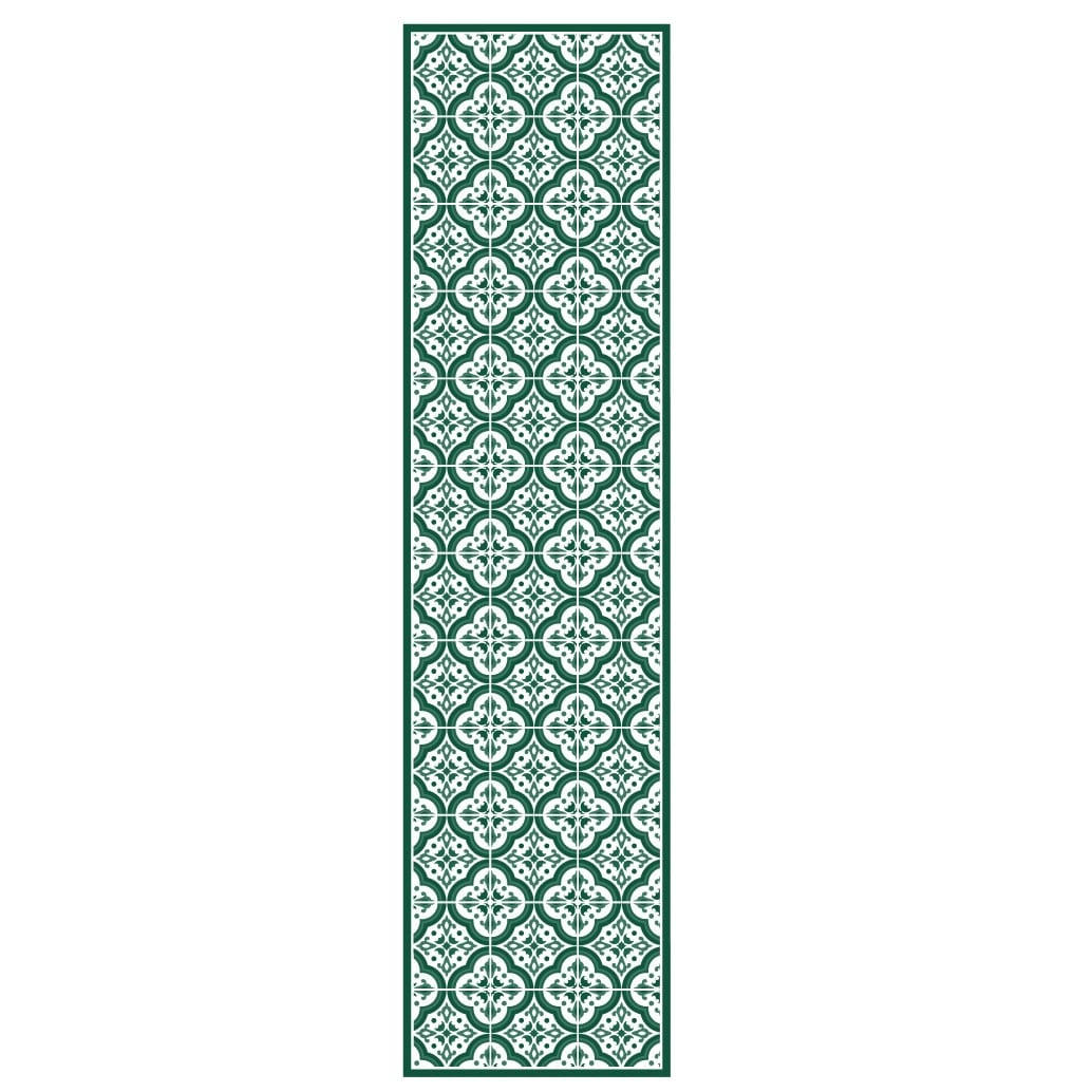 LISBONA - Tapis en vinyl vert 50x200 cm