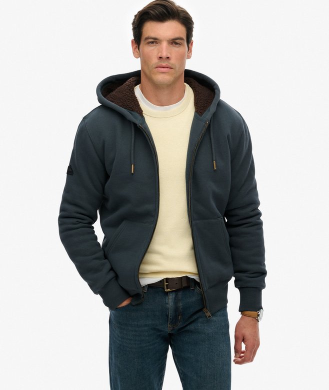 Borg Lined Zip Hoodie