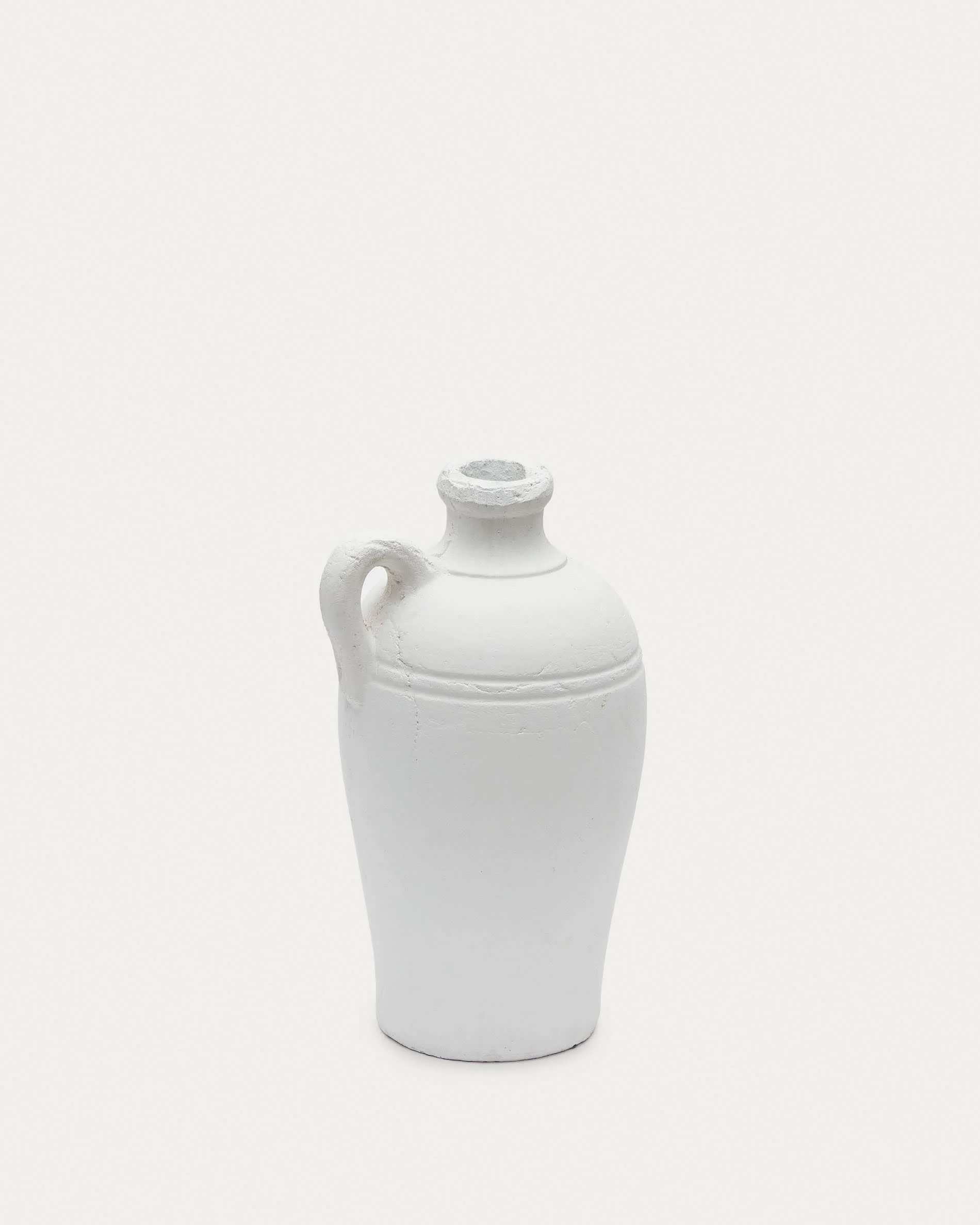 Palafrugell terracotta vase in white, 36.5 cm