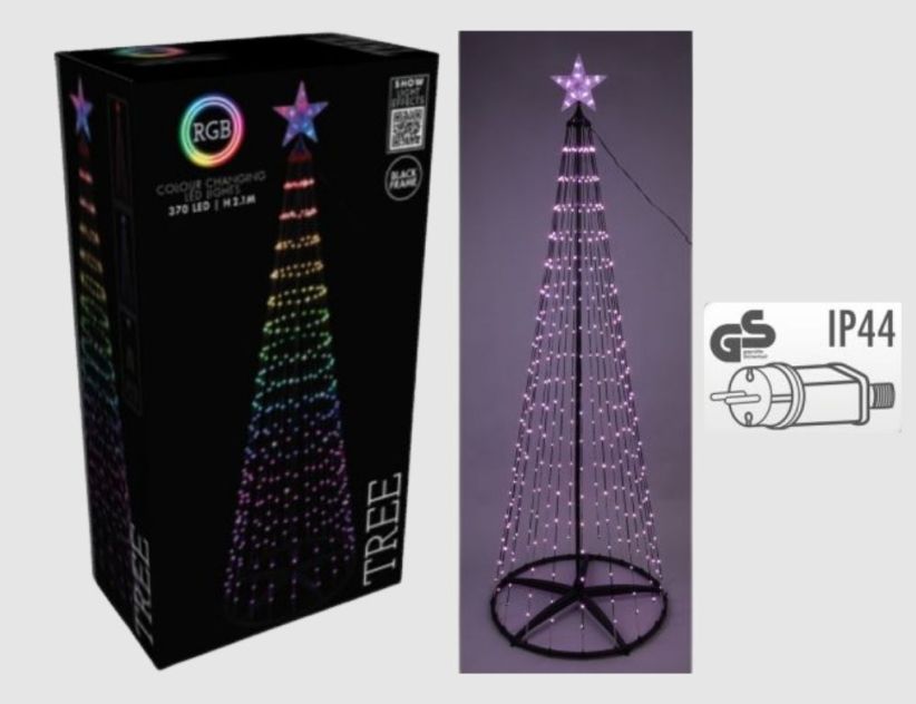 LED-Lichterbaum RGB 370 LEDs multicolor 210cm mit Fernbedienung