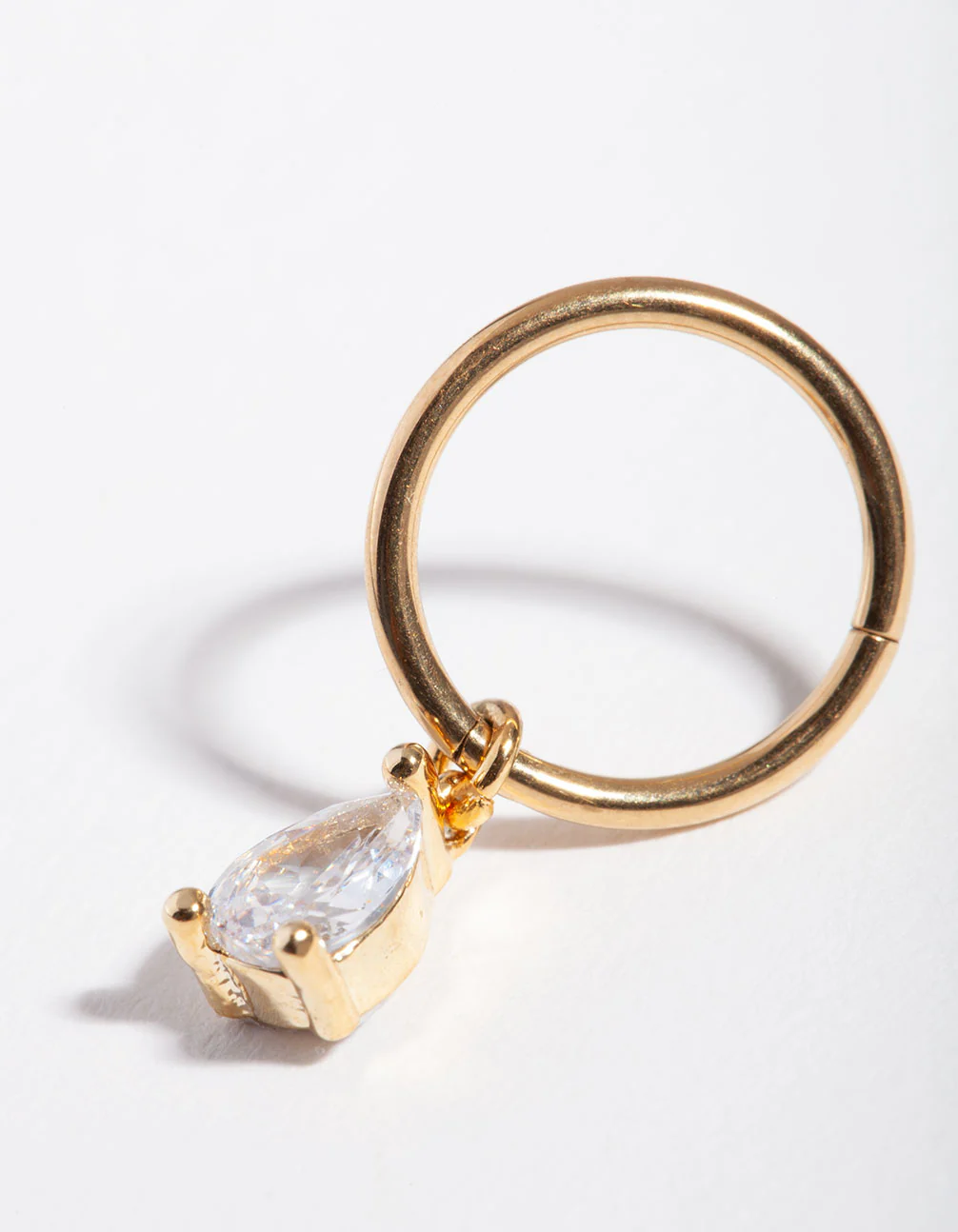 Surgical Steel Gold Pear Belly Ring
