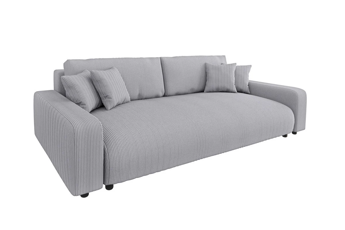 Ropez Sara duża sofa z funkcją spania i pojemnikiem sztruks szary