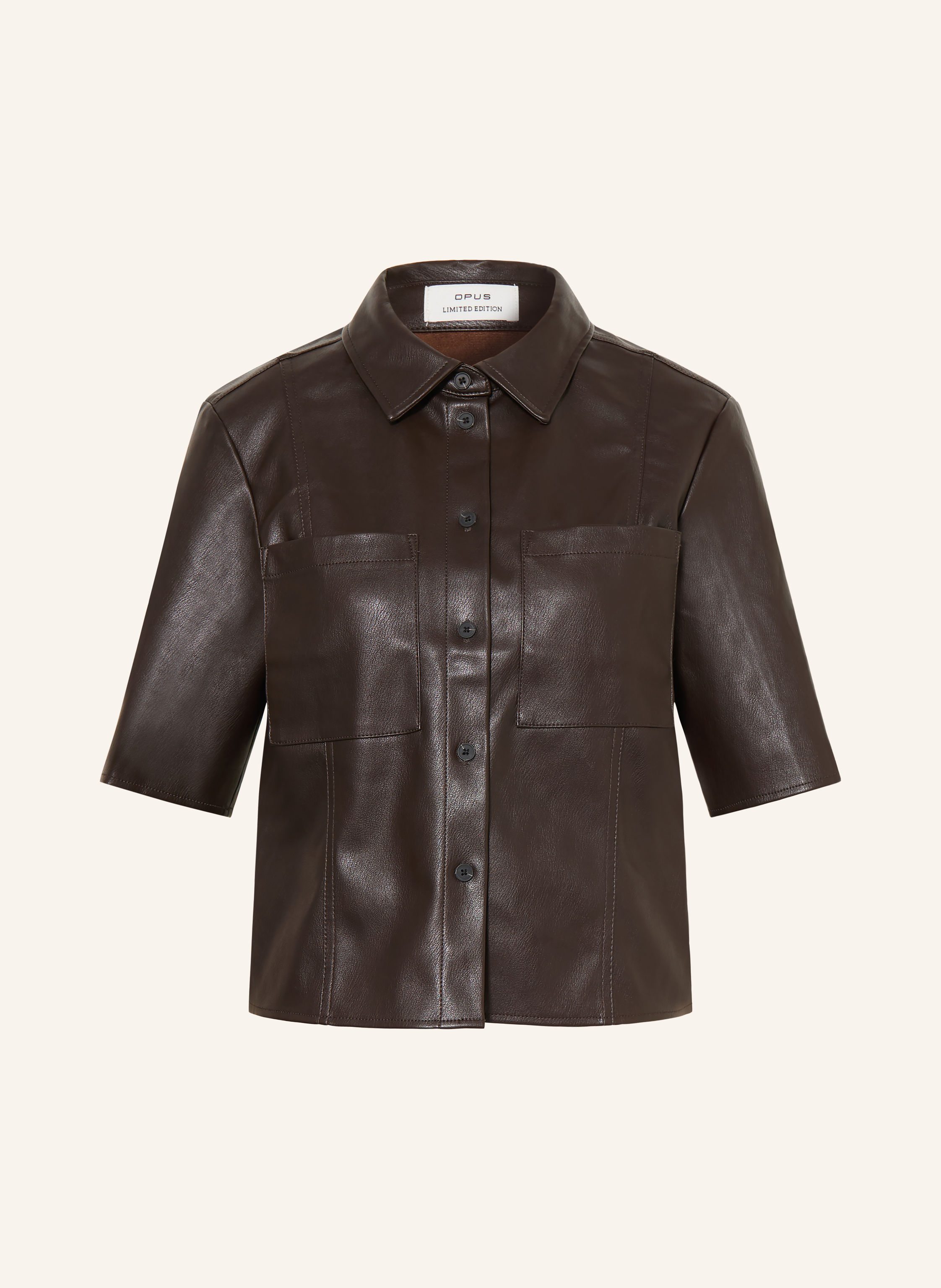 OPUS Hemdbluse FELEATHER in Lederoptik