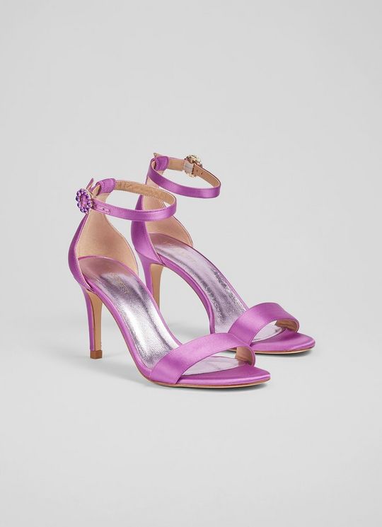 Ivy Magenta Satin Single Strap Sandals
