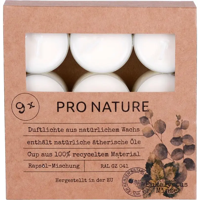 Teelicht 9er-Set Eukalyptus & Minze