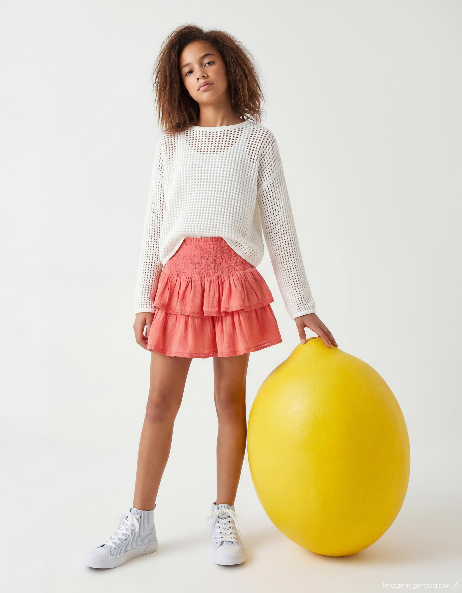 Camisola Crochet, Menina, Rosa Escuro