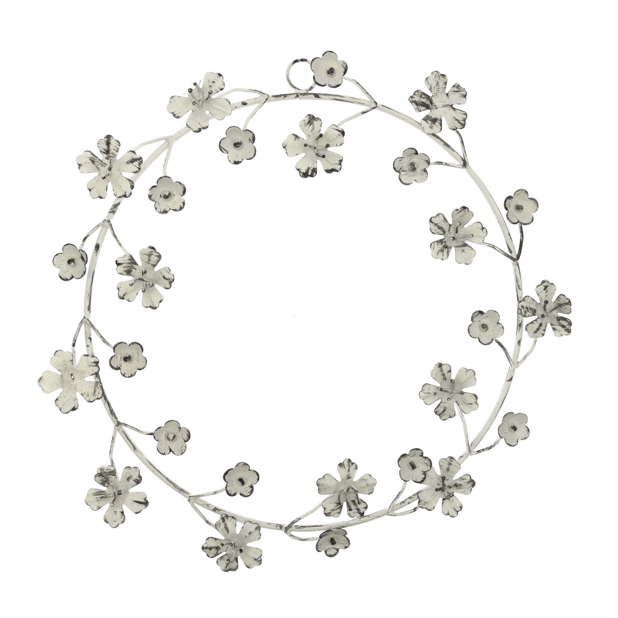 White Flower Hanging Wreath 30cm