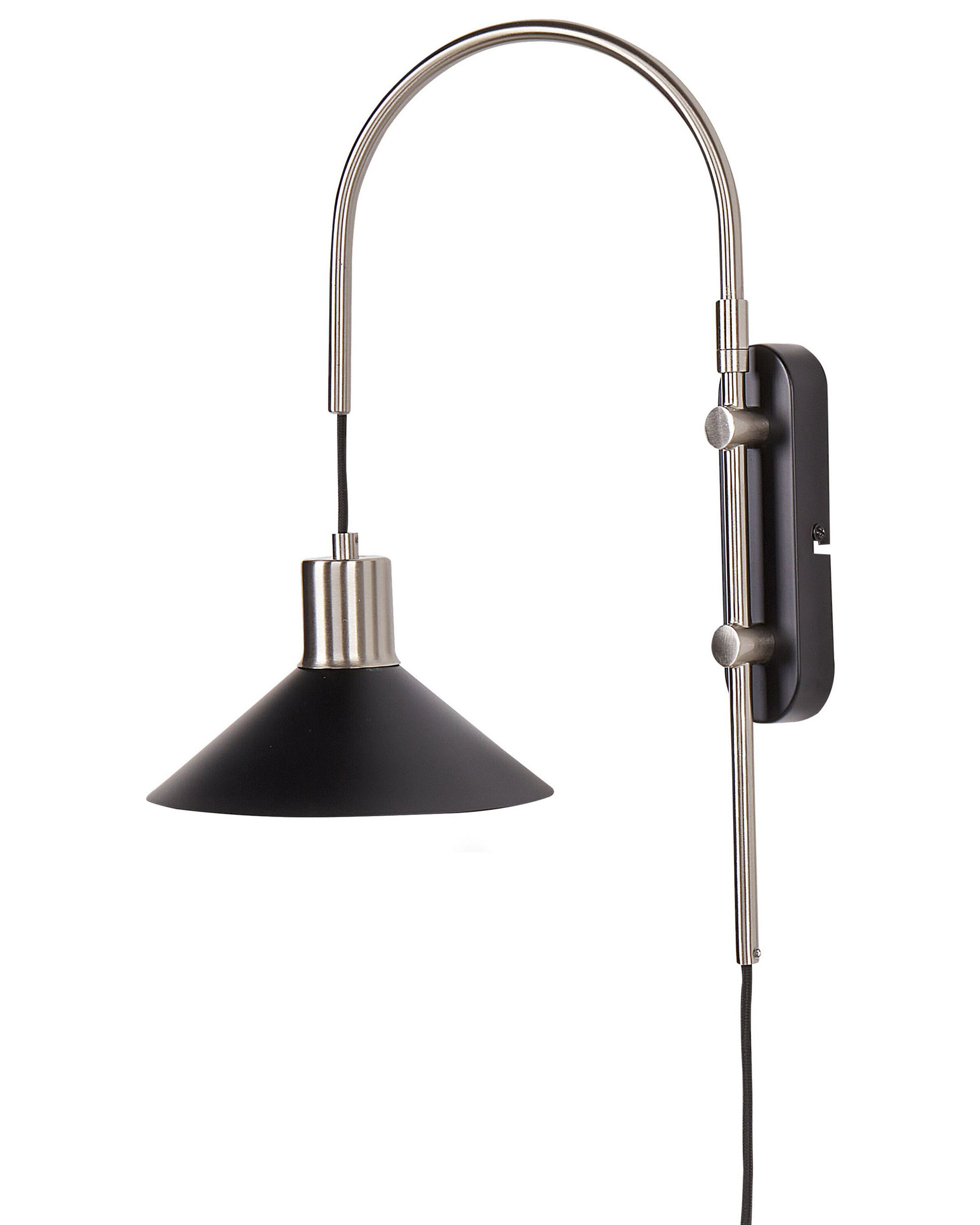 Lampa ścienna kinkiet czarna ze srebrnym