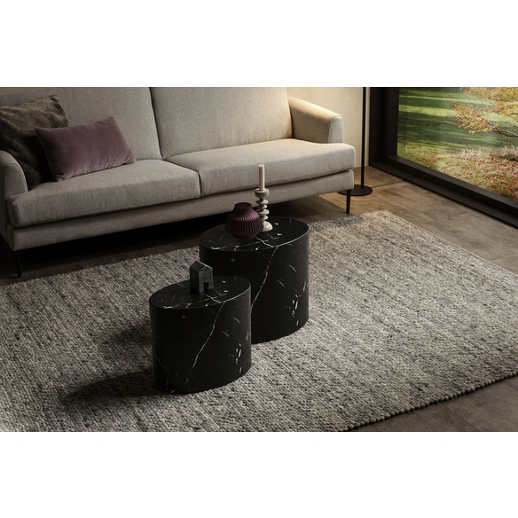 Couchtisch, oval, in Marmoroptik