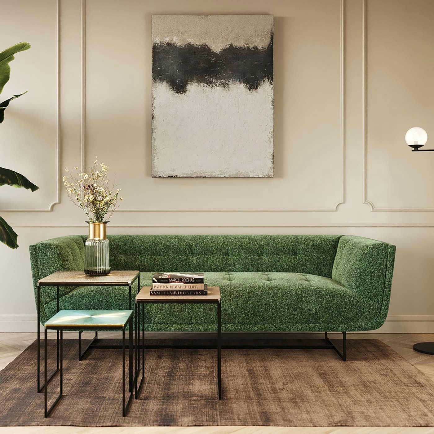 RAY - 3 tables d'appoint gigognes en acier et aluminium